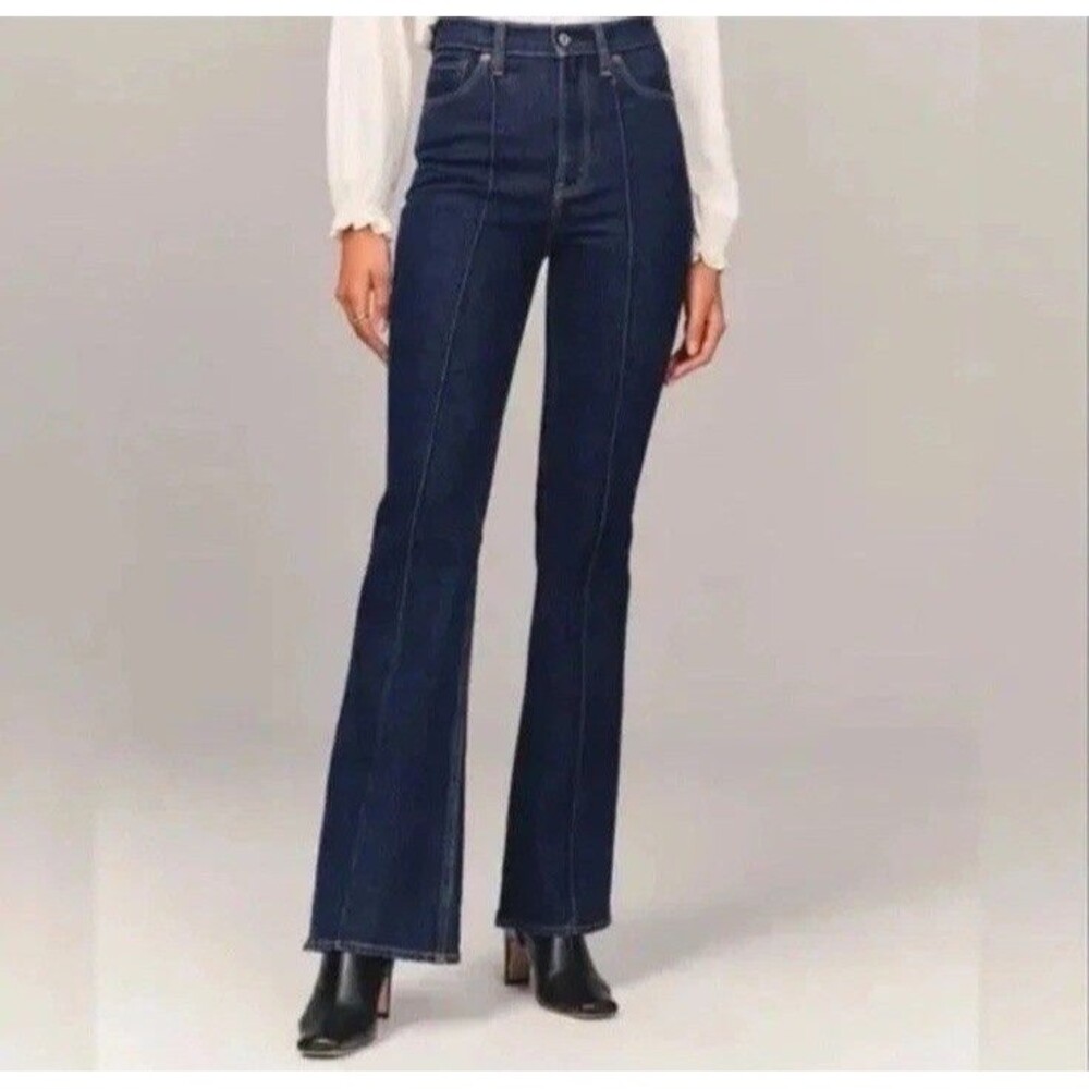 Abercrombie & Fitch The Vintage Flare High Rise Jeans Dark Wash Retro Size 28
